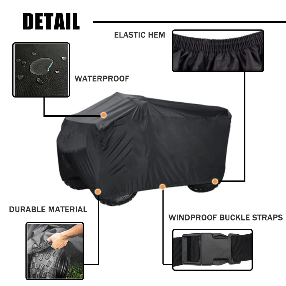 Waterproof Motorcycle Cover Case Quad Bike ATV Vehicle Beach