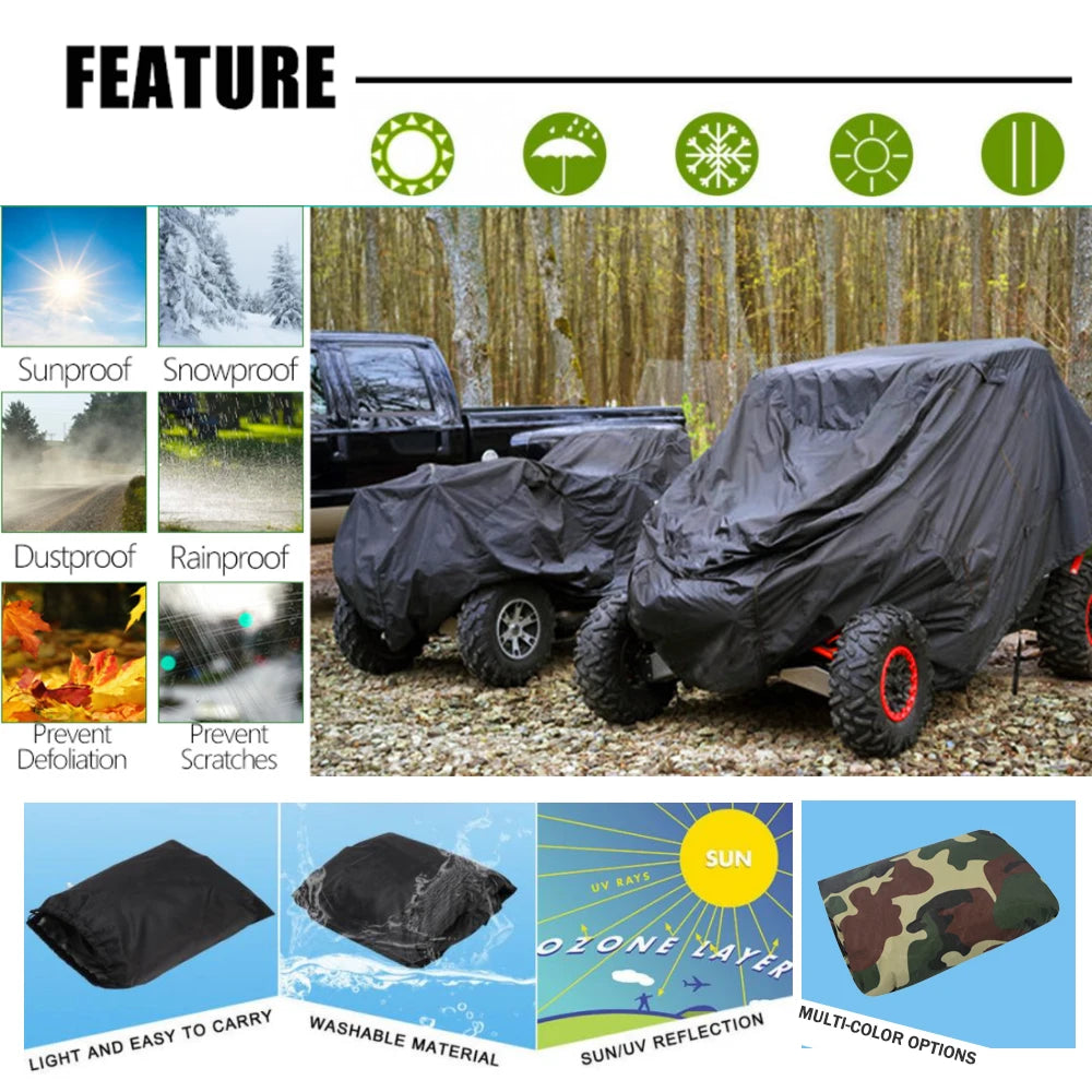 Waterproof Motorcycle Cover Case Quad Bike ATV Vehicle Beach