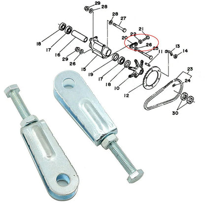 2X Chain Adjusters Rear Carrier For Yamaha YFZ350 Banshee 350 Warrior