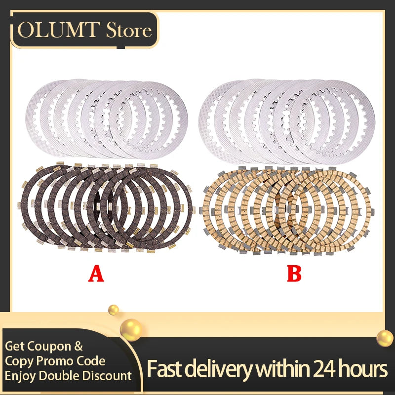 Motorcycle Part Clutch Plates & Steel Friction Disc Kit For YAMAHA ATV