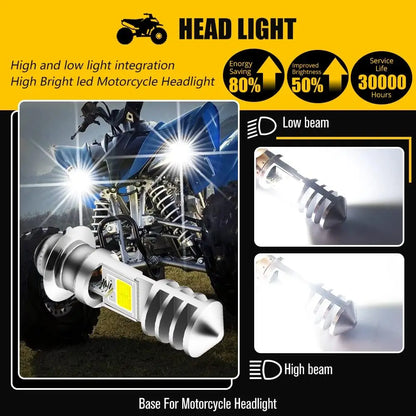 2pcs H6M P15D LED Headlight Bulbs 4KB-84314-01-00 Bulb For Yamaha