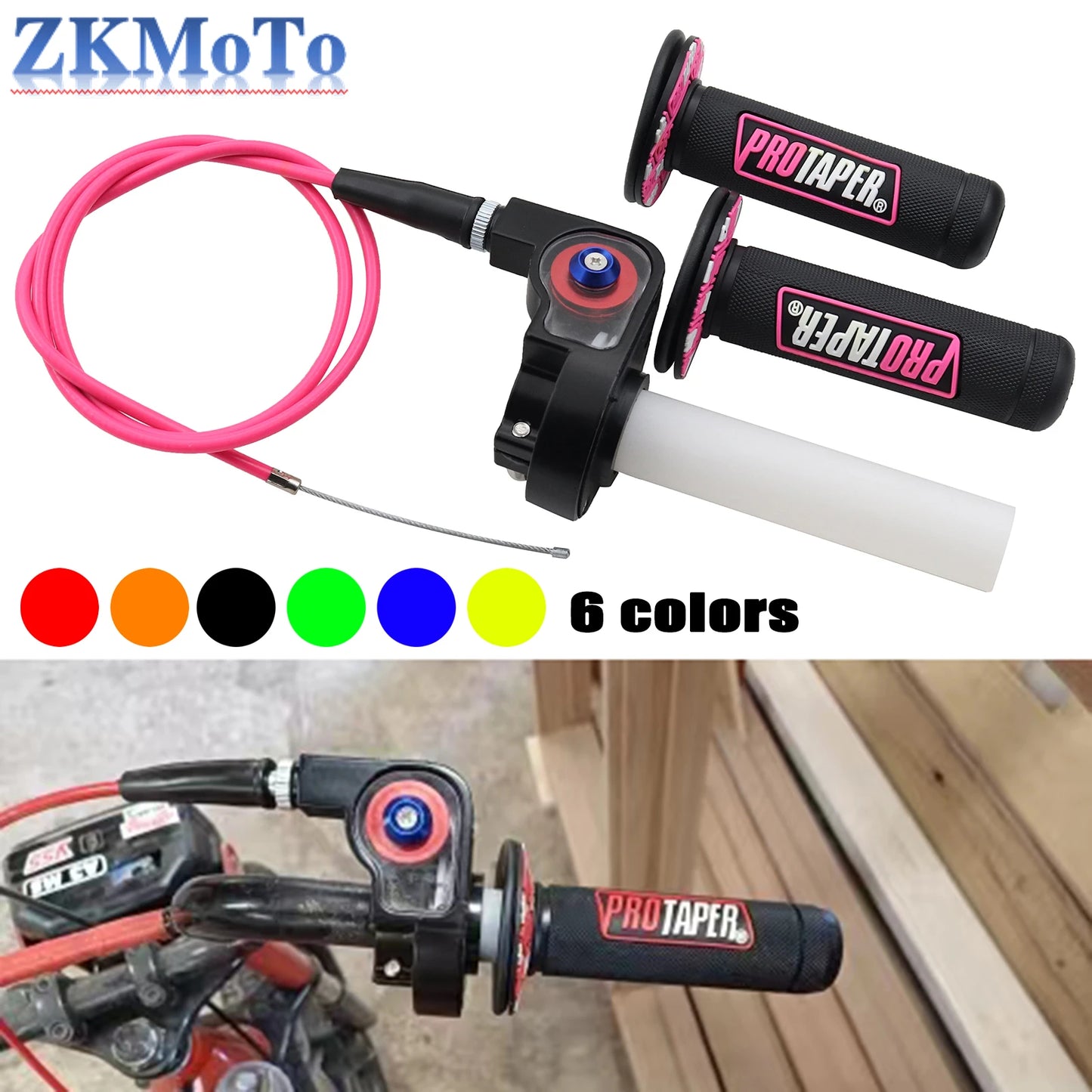 Motorcycle ATV 6 Color 980mm Throttle Cable Accelerator Throttle Crank