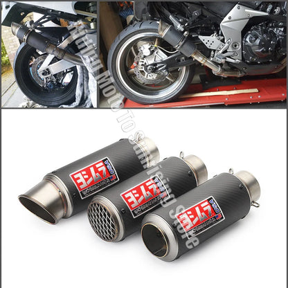 51mm 60mm 63mm Carbon Fiber Yoshimura Motorcycle Exhaust Muffler