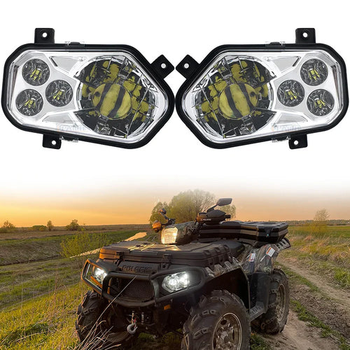 2Pcs Polaris ATV LED Headlight High Low For 2012-2013 Polaris RZR S