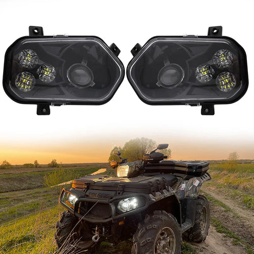 2Pcs Polaris ATV LED Headlight High Low For 2012-2013 Polaris RZR S