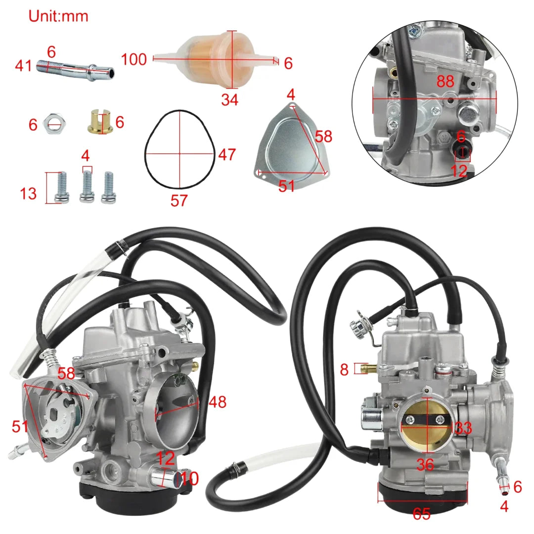 Yamah PD33J Carburetor ATV Yamaha Grizzly 350 400 450 Big Bear 400