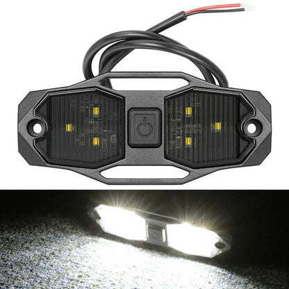 White Roll Bar Mount LED Dome Light Rock Light W/Switch For Polaris