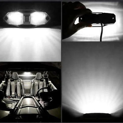 White Roll Bar Mount LED Dome Light Rock Light W/Switch For Polaris