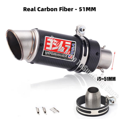 51mm 60mm 63mm Carbon Fiber Yoshimura Motorcycle Exhaust Muffler