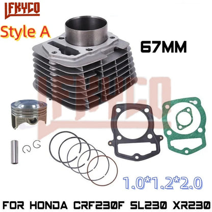 Motorcycle 67mm Engine Cylinder 235CC Piston Gasket Kit Motor for