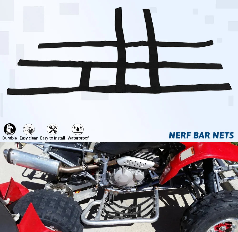 For Honda TRX400EX Motorcycles Nerf Bar Nets Waterproof Nylon ATV