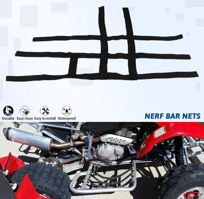 For Honda TRX400EX Motorcycles Nerf Bar Nets Waterproof Nylon ATV