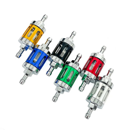 8mm/0.31" CNC Glass Motorcycle Gas Fuel Gasoline Oil Filter For ATV