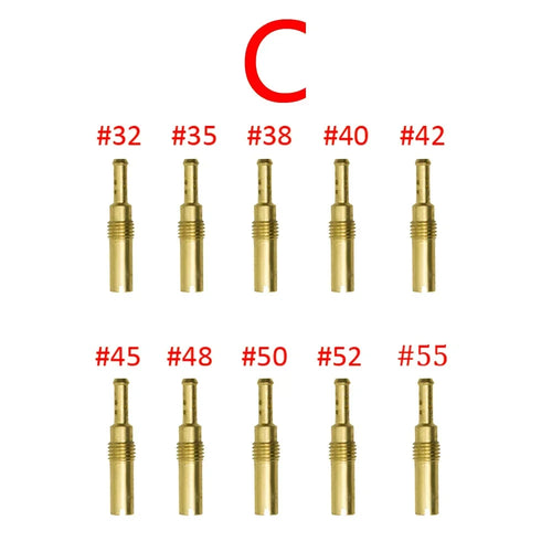 Pack of 10pcs Carburetor Main Jet Kit with Slow Pilot Jet Set