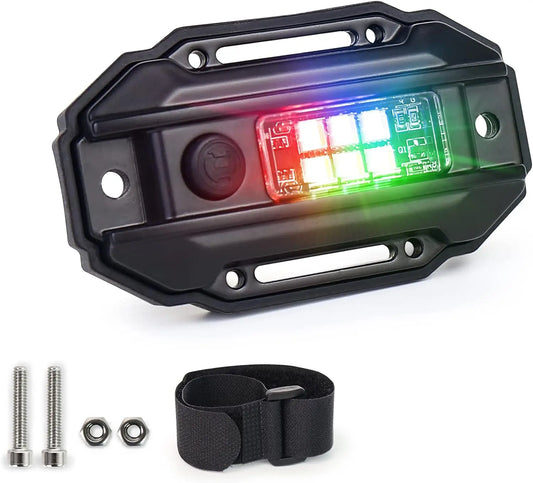 MOVOTOR RGB White UTV Dome Light Switch RGB Strobe Roll Bar Mount Roll