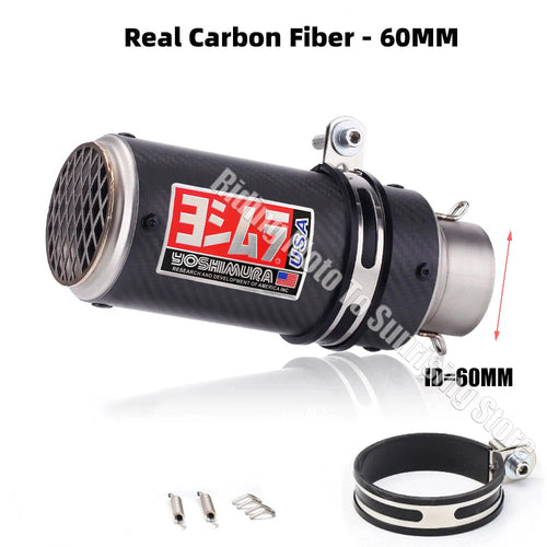 51mm 60mm 63mm Carbon Fiber Yoshimura Motorcycle Exhaust Muffler