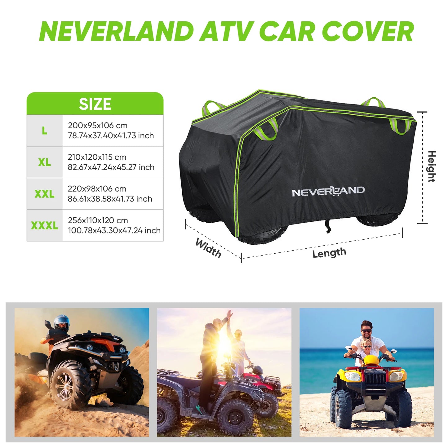 ATV QUAD UTV Accessorice Motor Quad Bike Cover Case Waterproof Rain