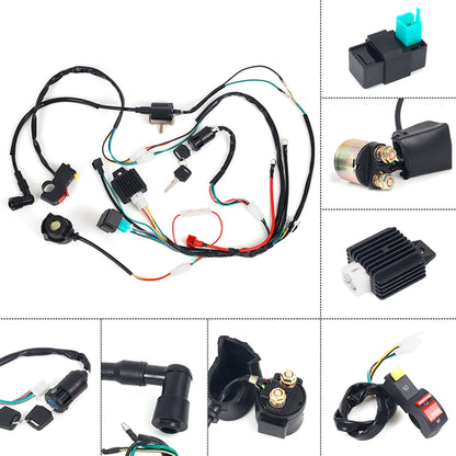 50 70 90cc 110cc 125cc Wiring Harness Loom Solenoid Coil CDI Quad Dirt