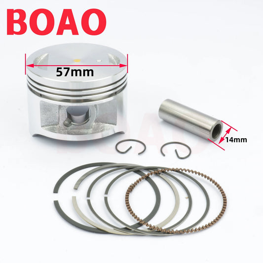 Motorcycle 57 mm Piston 14 mm Pin Ring Set Kit Assembly For Haojue