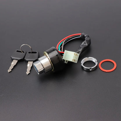 Car Motorcycle Ignition Switch 3 Position 6 Wire With 2 Keys for