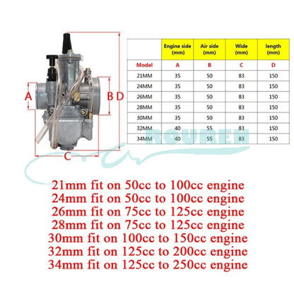 Motorcycle Carburateur PWK 21 24 26 28 30 32 34 Carbu Nozzles Jet For