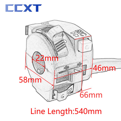 Motorcycle ATV Far Near Light Switch Light Button Turn Signal Horn