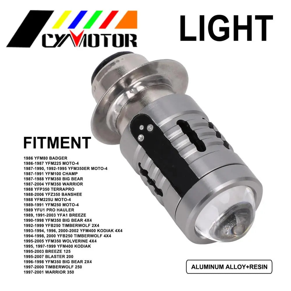 ATV LED Headlight Bulb P15D For YAMAHA YFM Big Bear Warrior YFP