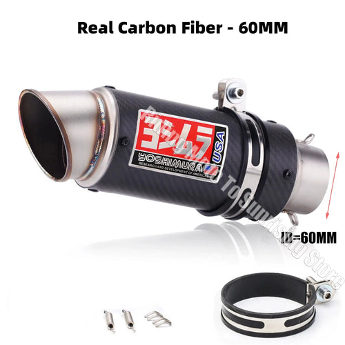 51mm 60mm 63mm Carbon Fiber Yoshimura Motorcycle Exhaust Muffler