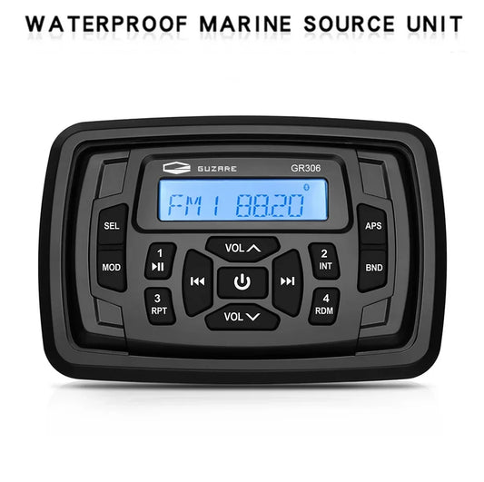 GUZARE MARINE Boat Radio Stereo Waterproof Bluetooth FM Receiver for