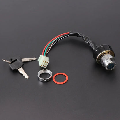 Car Motorcycle Ignition Switch 3 Position 6 Wire With 2 Keys for