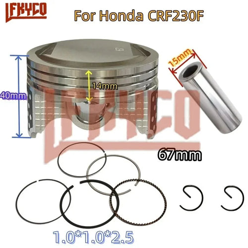 Motorcycle 67mm Engine Cylinder 235CC Piston Gasket Kit Motor for