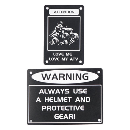 ATV 4PCS Fender Warning Tag Plates Badges Decals Stickers For Yamaha