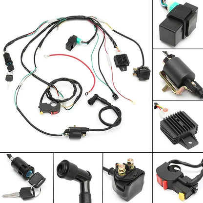 50 70 90cc 110cc 125cc Wiring Harness Loom Solenoid Coil CDI Quad Dirt