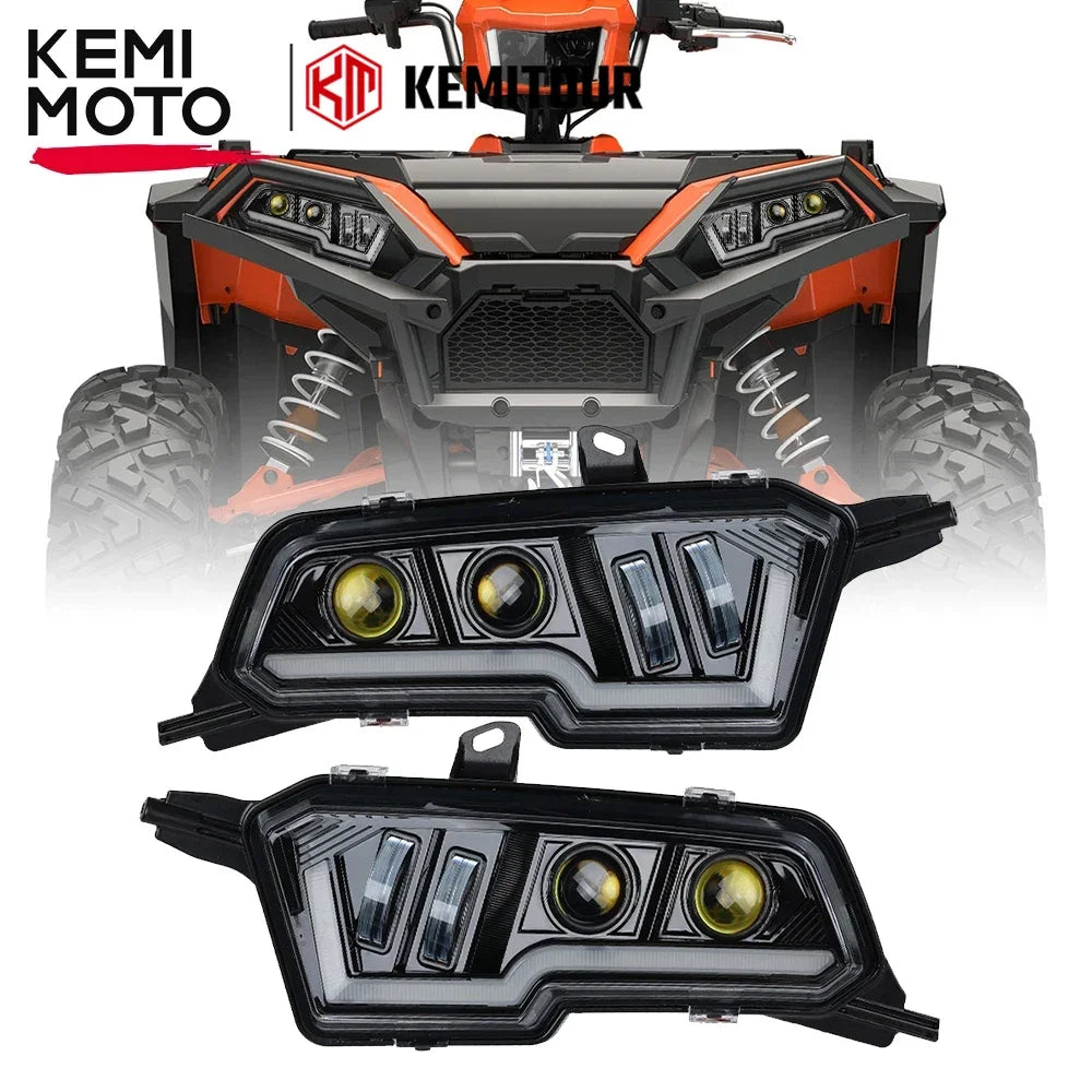 KEMIMOTO ATV LED Headlights Assembly Compatible with Polaris Sportsman