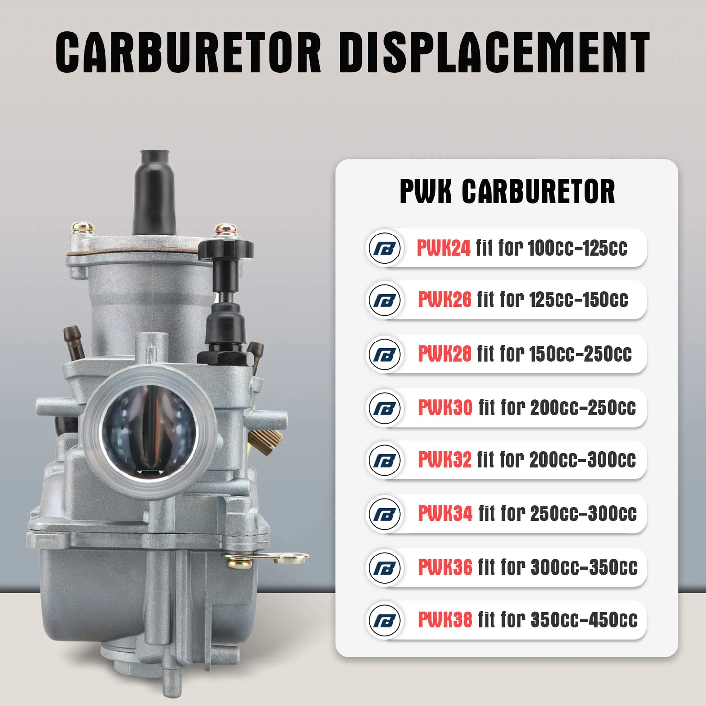 NIBBI 2T 4T PWK Carburetor PWK24/26/28/30/32/34/36/38/40mm Carburetor