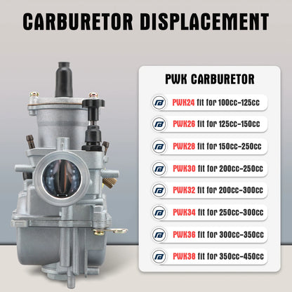 NIBBI 2T 4T PWK Carburetor PWK24/26/28/30/32/34/36/38/40mm Carburetor