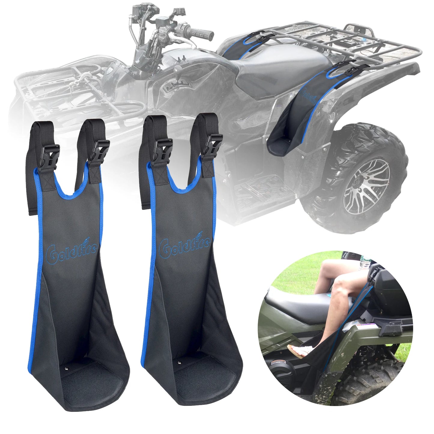 ATV Foot Rests Universal Adjustable Foldable 4 wheeler Rear Seat